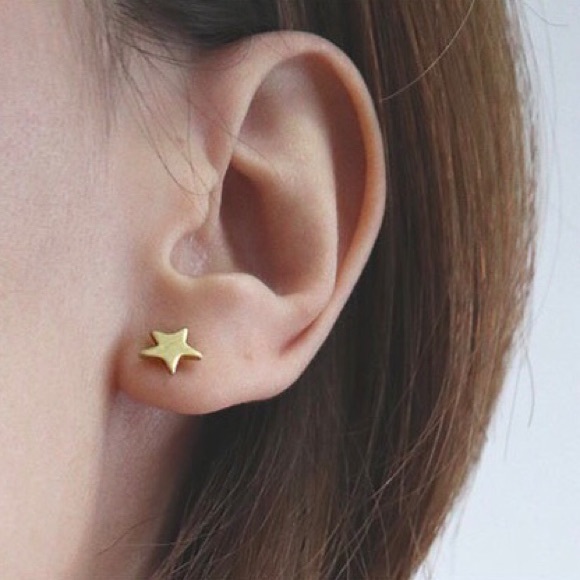 NWOT Madewell Little Star Brass Stud Earrings - Picture 3 of 5
